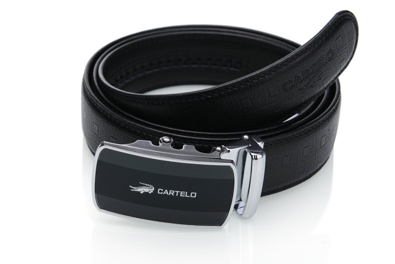 卡帝乐鳄鱼cartelo男士腰带牛剖层自动扣皮带pm5v5159e黑色