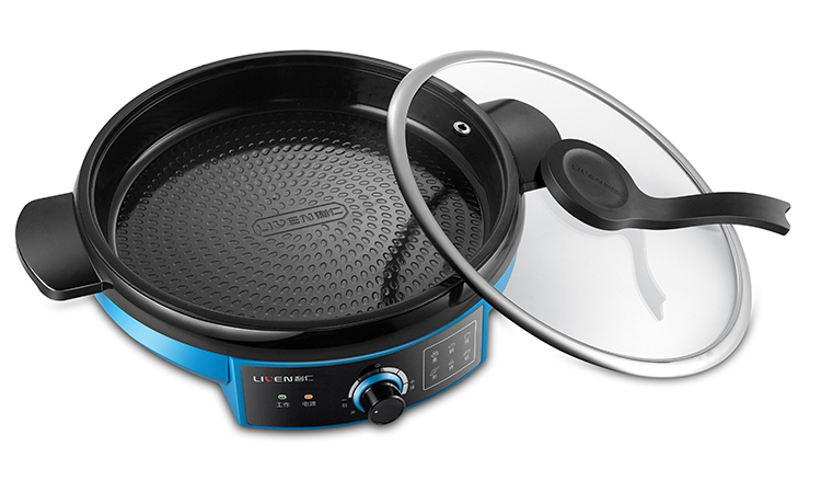 利仁livenjgj3501a炫彩多功能电煎锅35cm陶瓷釉涂层