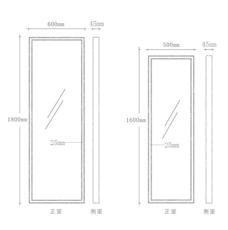 淮木全身镜实木日式化妆镜北欧壁挂镜子简约橡木穿衣镜muji落地试衣镜
