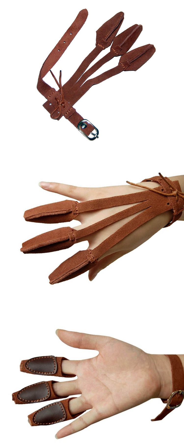 护指 射箭 弓箭射击比赛训练弓传统弓长弓反曲弓通用 翻毛皮护指