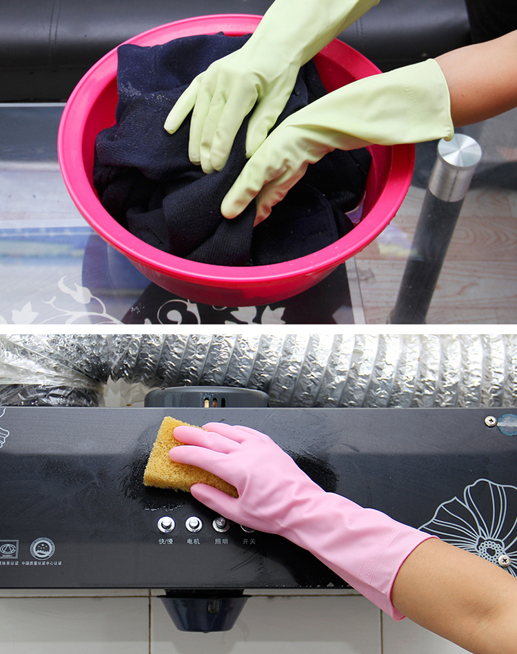 家务手套洗碗洗衣服手套塑料胶皮薄款防水手套3双混合装m码