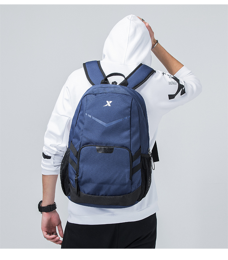 特步xtep男士双肩背包2018秋冬运动休闲旅游学生书包证件袋无拉杆运动