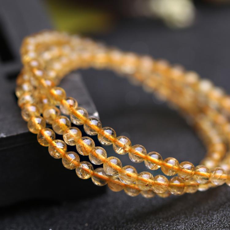 5a天然金晶手链女款三圈单圈手链送女朋友老婆生日礼物送女朋友七夕