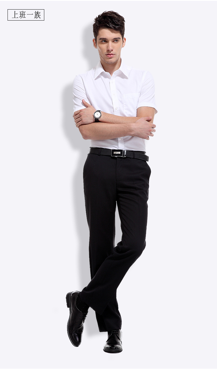 mtiny男士短袖白衬衫加西裤套装男职业衬衣套装夏季商务正装修身工作