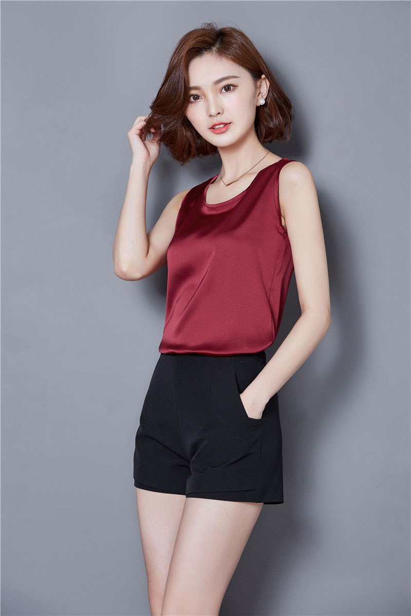 bw9新款百搭吊带无袖背心女外穿宽松上衣短款夏装新款大码打底衫内搭