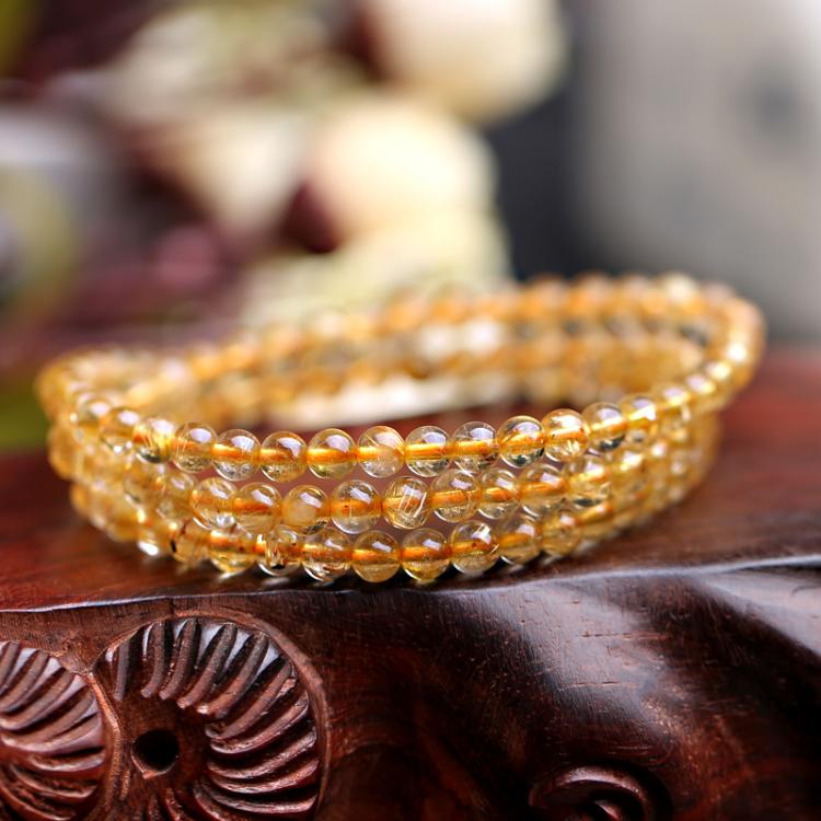 5a天然金晶手链女款三圈单圈手链送女朋友老婆生日礼物送女朋友七夕