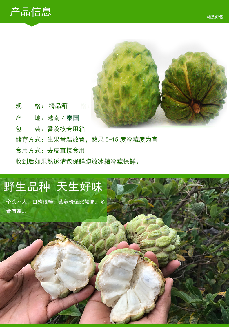 海南三亚牛奶释迦果新鲜非泰国进口水果番荔枝释迦牟尼佛头果5斤促销