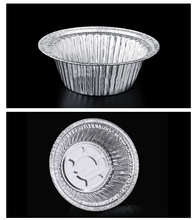 一次性锡纸碗商用烧烤店外卖打包餐盒带盖饭店圆形碗锡纸盒-1000个