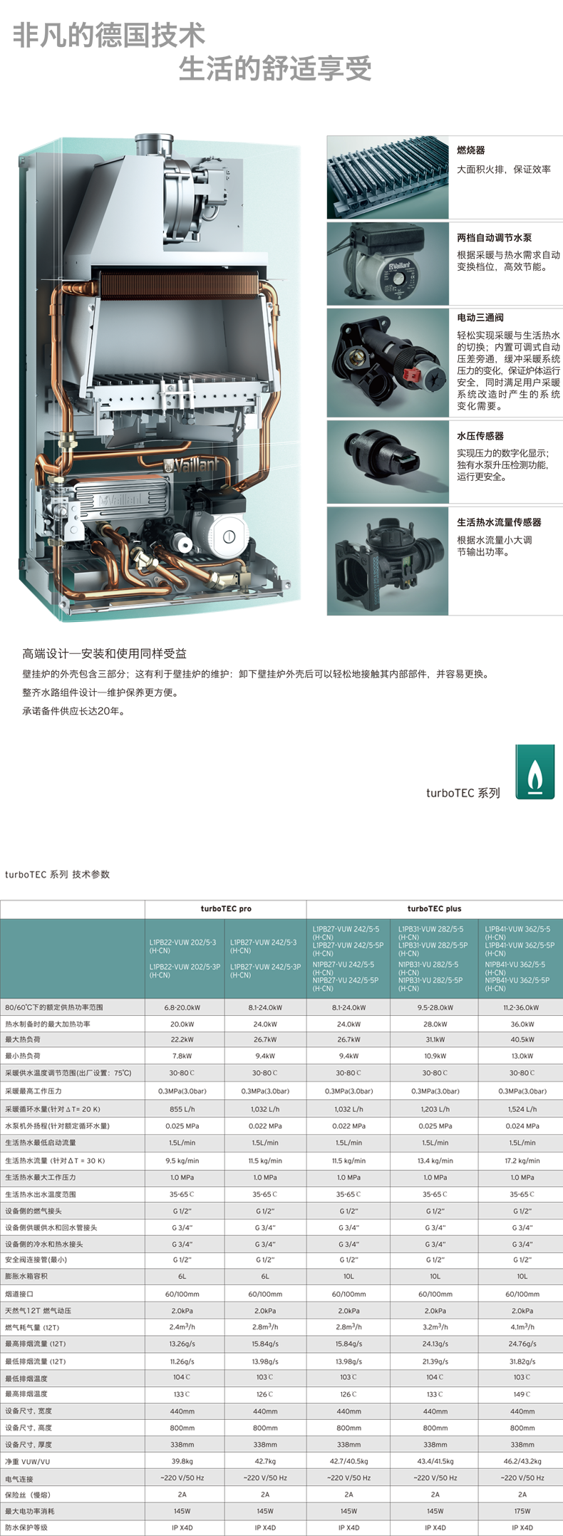 德国威能壁挂炉turbotecprovuw经典款24kw燃气壁挂式热水器壁挂炉全套