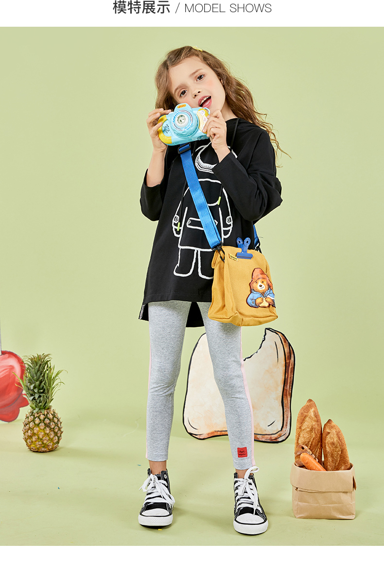 paddingtonbear帕丁顿熊童装女童套装春款印花两件套上下套装