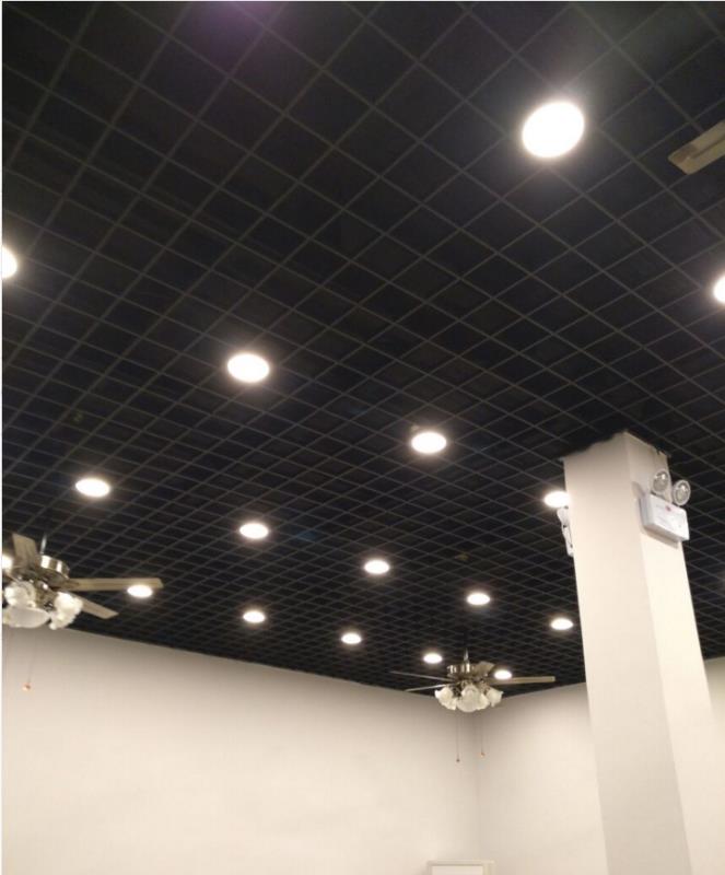 led格栅灯15*15嵌入式方形单头筒灯黑色网格顶10*10办公室