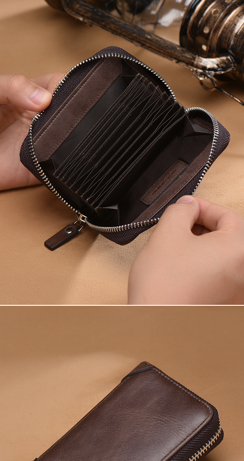 新款小卡包男士真皮信用卡片包多卡位银行卡套牛皮名片夹包