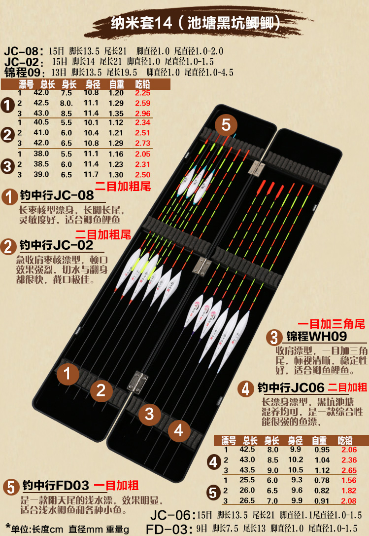鱼漂套装特价全套纳米浮漂套装加粗醒目鲫鱼漂盒套装渔具
