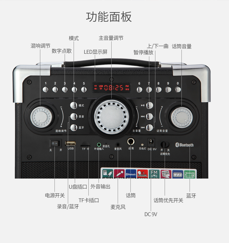 爱歌aige无线蓝牙音箱大功率广场舞户外音响手提便携式无线话筒移动