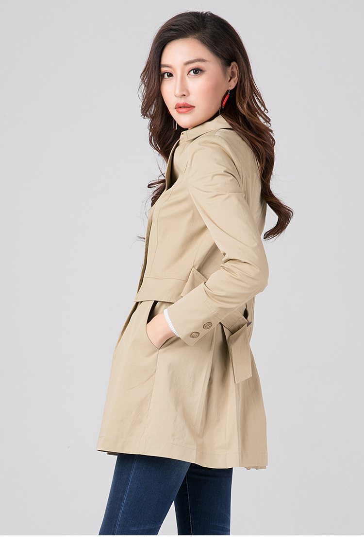 逸阳上衣逸阳秋季新款修身显瘦中长款风衣