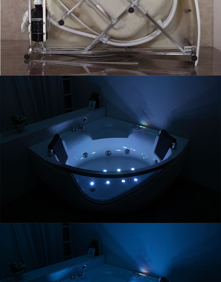 扇形浴缸恒温家用双人亚克力欧式情趣三角形冲浪按摩情侣酒店波迷娜