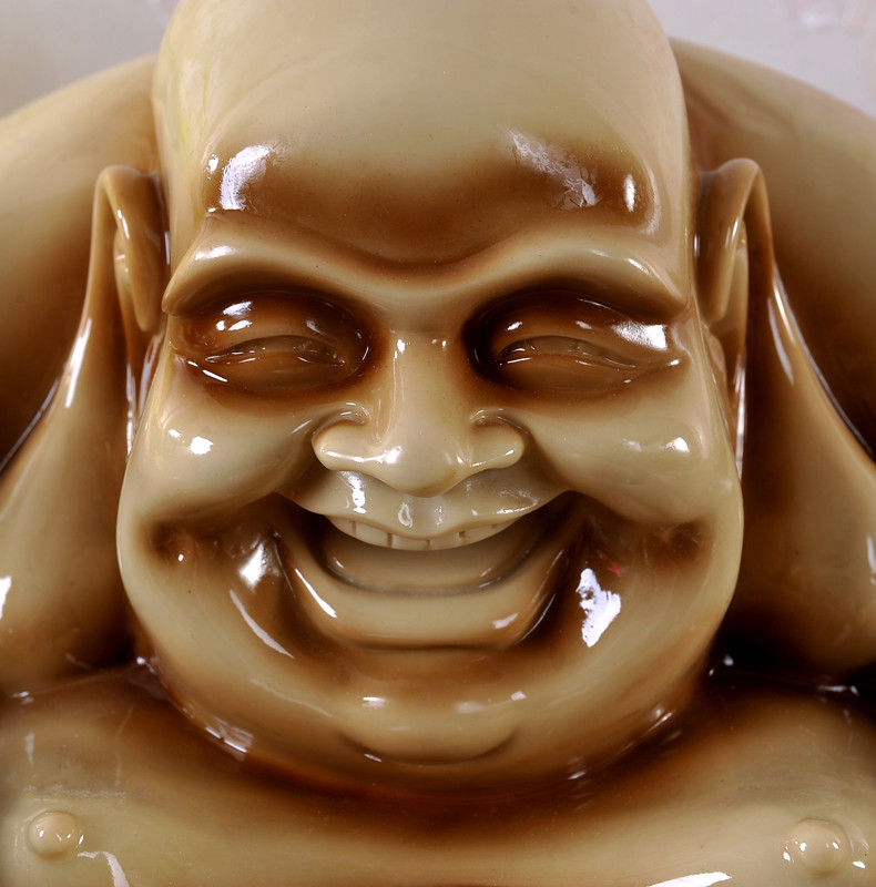 弥勒佛笑口常开招财摆件 客厅软装饰品开业商务礼品 办公室摆设