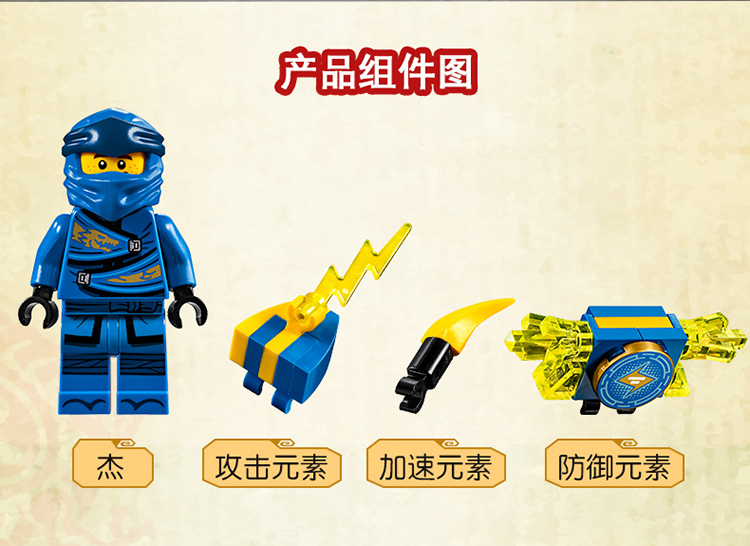 lego乐高ninjago幻影忍者系列旋风陀螺雷电忍者杰70660