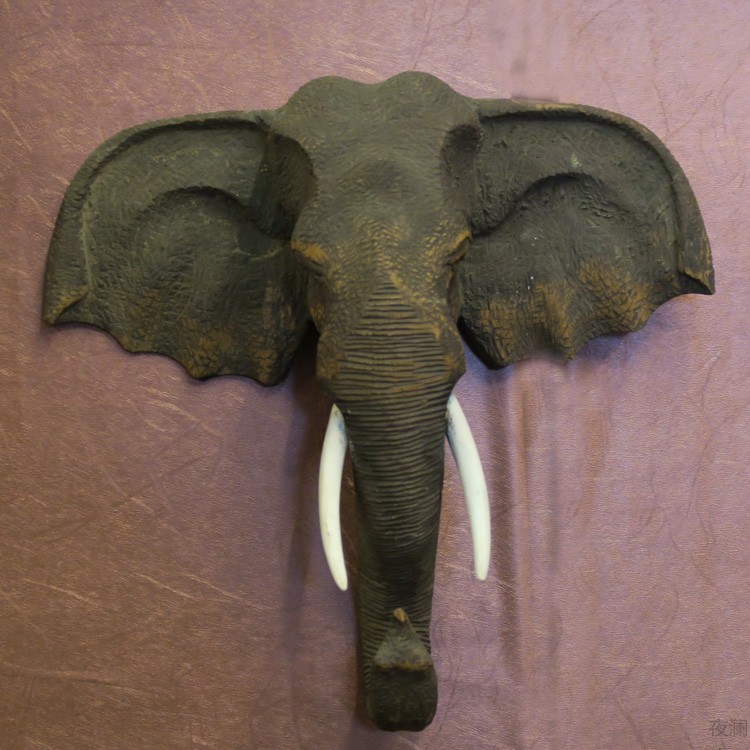 壁饰壁挂象挂件 东南亚大象木挂件墙面装饰挂件象头挂件