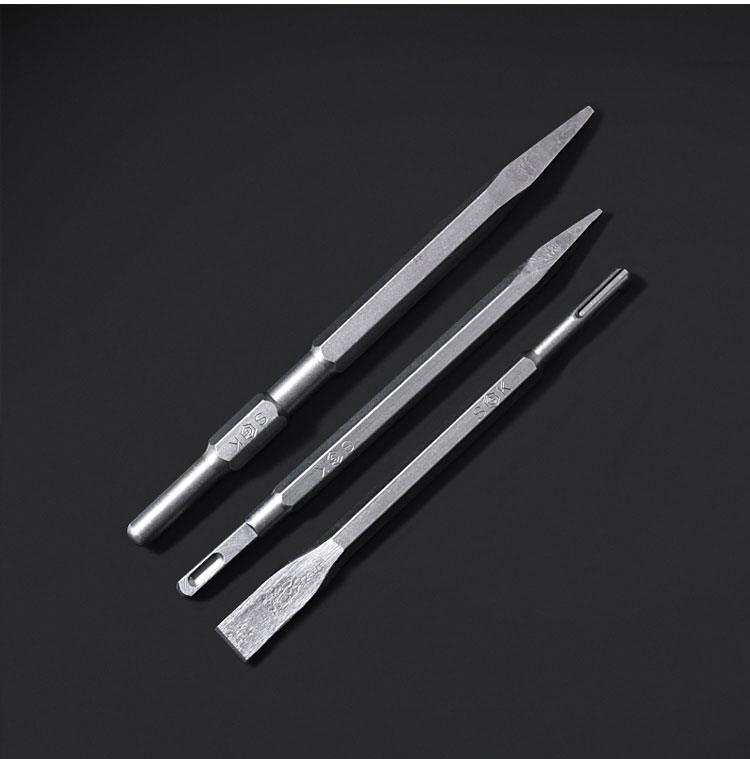 电锤电镐凿子冲击钻头钨钢圆头进口特钢合金德国超硬六角方头扁凿