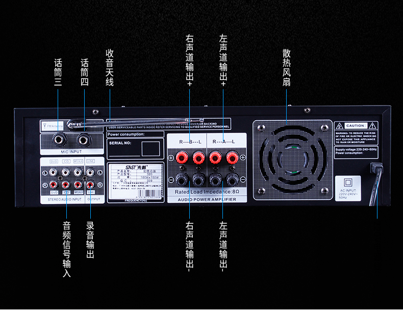 sast先科v8s家庭影音ktv音响套装v6卡拉ok家用影院音响10寸音箱