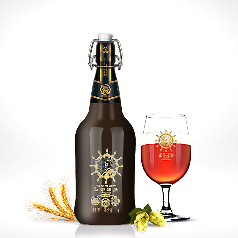 蓝带(blue ribbon) 蓝带领航者黑啤酒1l/瓶 蓝带经典啤酒 纪念版啤酒