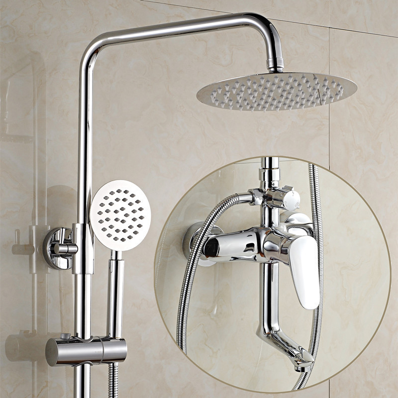 厂家批全铜淋浴三档花洒套装浴室可升降冷热混水龙头增压喷头波迷娜