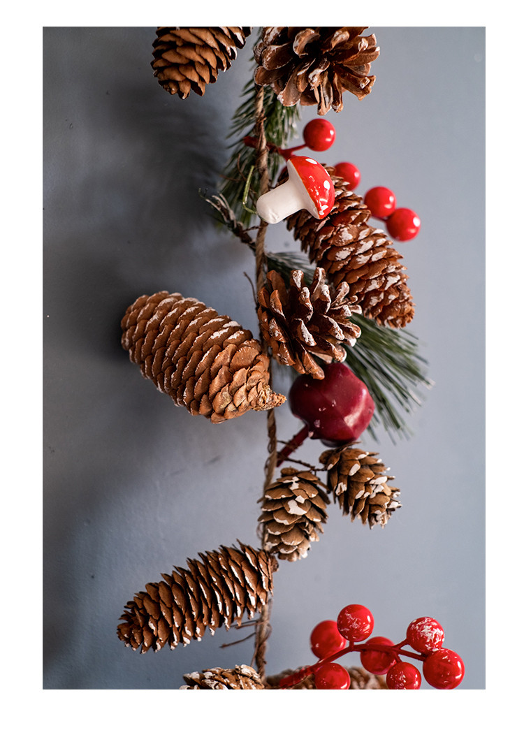 掬涵装饰摆件 掬涵圣诞节天然花环门挂松果挂件摆件圣诞树布置装饰品