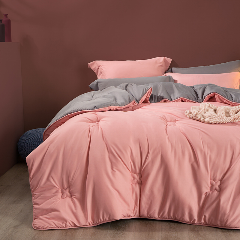 lovo乐蜗家纺罗莱出品春秋冬被子被芯撞色青春抗菌德绒单双人空调