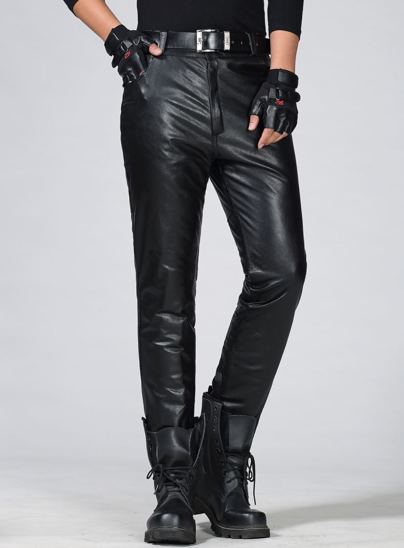 举翼王子加厚羊皮真皮皮裤男 男式秋冬防风保暖加棉真皮皮裤 摩托骑行