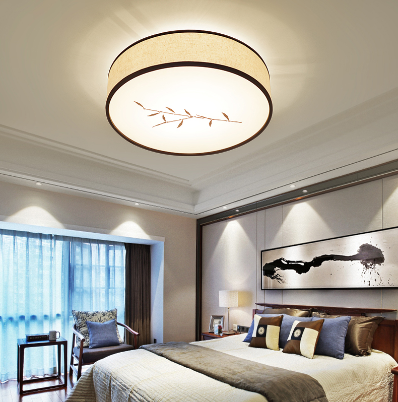 中式吸顶灯卧室led现代简约复古圆形客厅家用仿古灯具波迷娜bomina