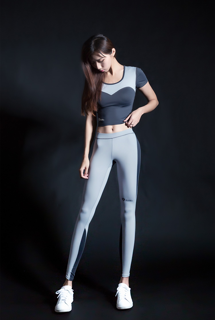 monsterguardians科技系列女子运动健身速干露脐紧身衣