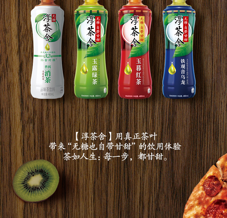 可口可乐淳茶舍普洱消茶480ml12瓶整箱