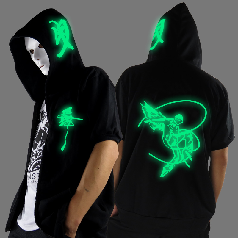2019夜光鬼步舞衣服男女学生光曳步舞卫衣荧光连帽鬼舞步外套服装
