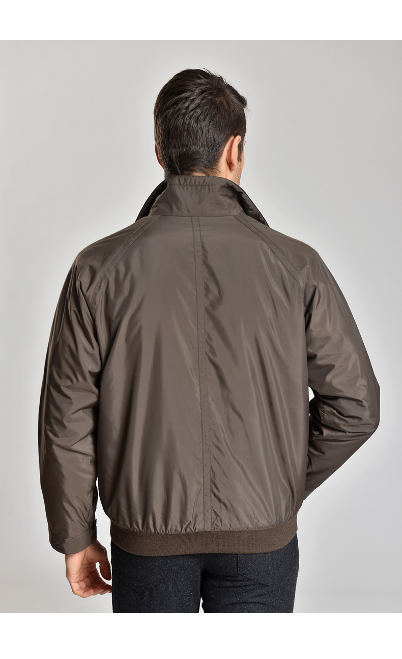 男士褐色欧式立领挡风时尚商务休闲夹克外套fyf369