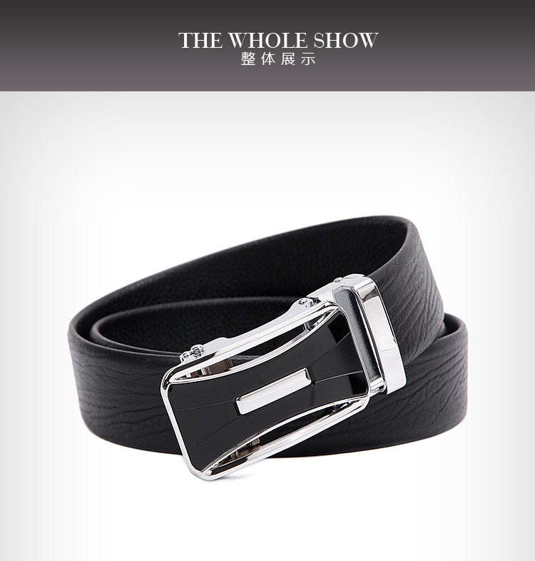 贝尔beier2018新品头层牛皮无缝拼接自动扣皮带男式真皮腰带