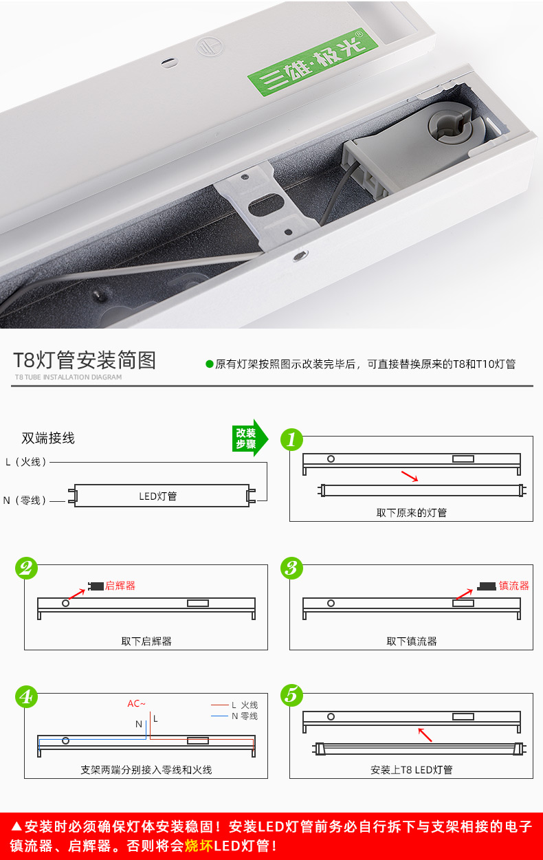 led灯支架线路安装图解图片