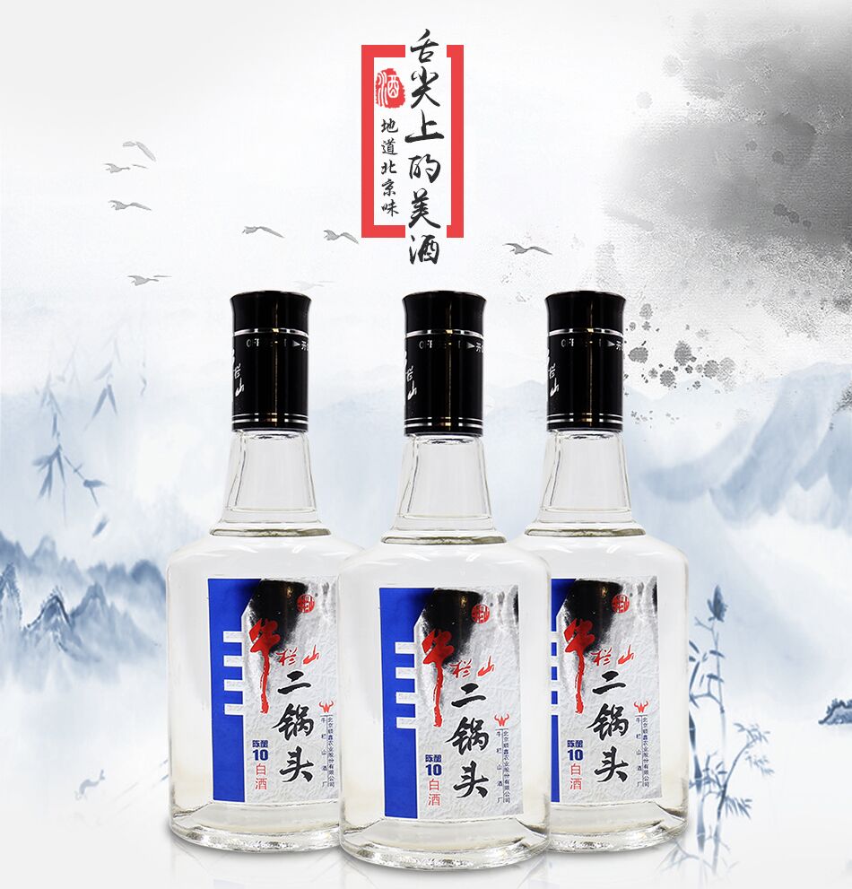 北京牛栏山十年陈酿清香型52度450ml6瓶整箱高度白酒二锅头酒席家宴