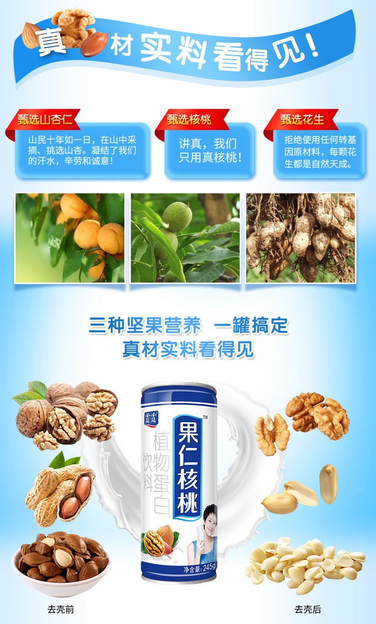 露露果仁核桃露245g20罐露露植物蛋白饮料