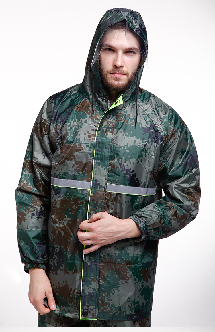 ckb-y103 防水劳保工作雨衣 成人加厚加大 迷彩分体雨衣 均码