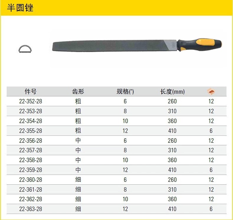 史丹利 粗齿半圆锉10" 22-354-28