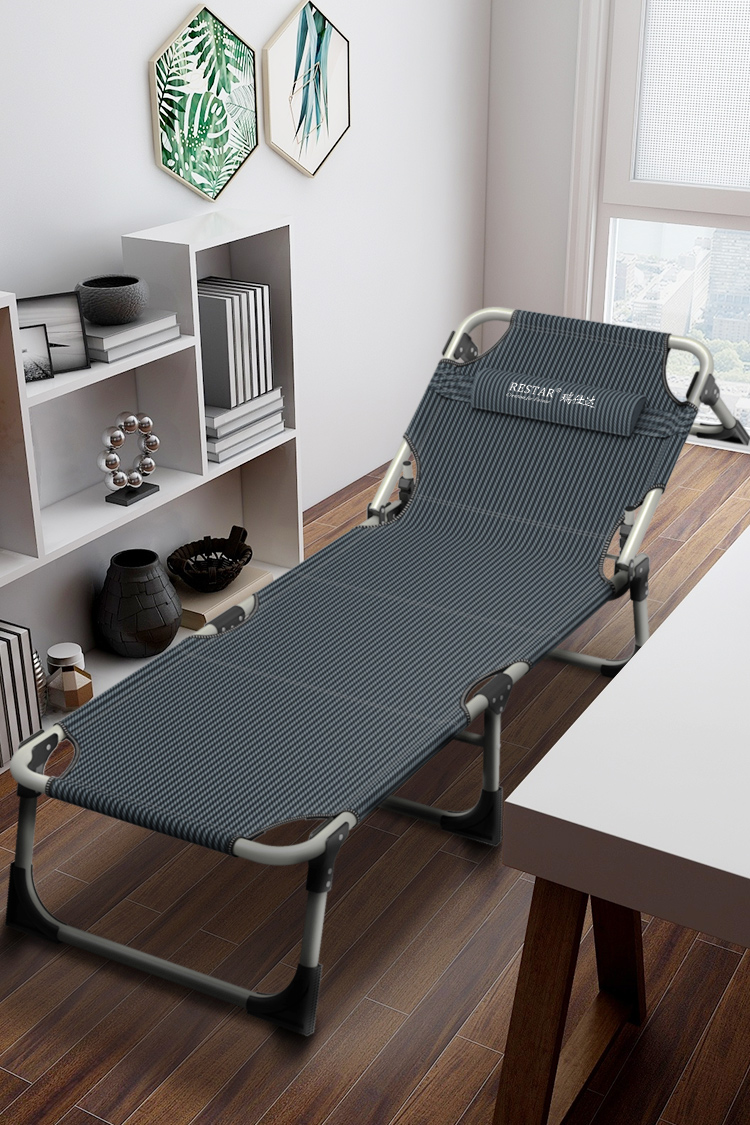 瑞仕达 restar 折叠床办公室单人简易午休床 折叠躺椅 带支撑杆三折床