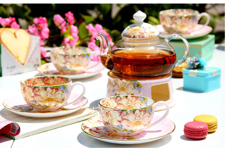 花茶壶套装水果茶家用蜡烛茶具欧式下午茶加厚