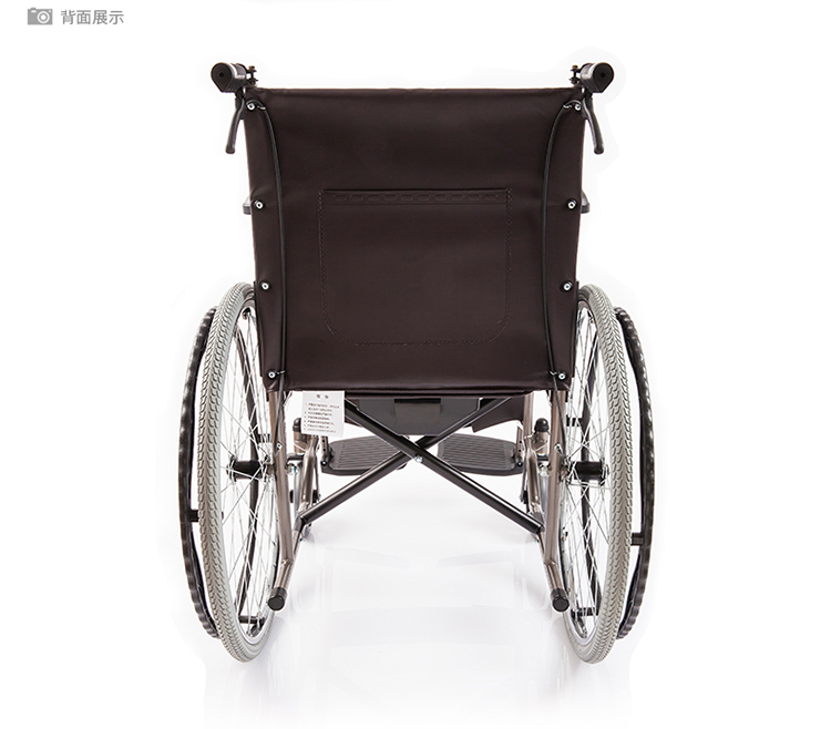 鱼跃轮椅车h058b型可折叠带便盆带餐桌板轮椅钢管充气坐便椅