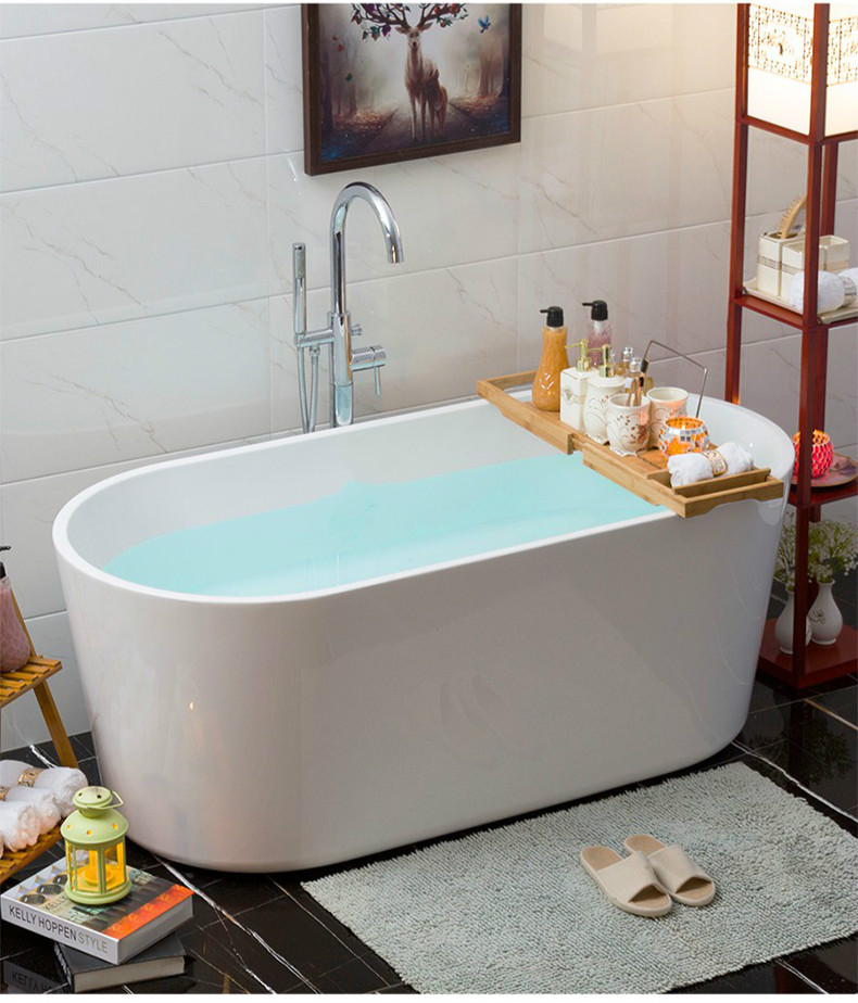 独立式浴缸亚克力家用大浴缸白色浴盆浴池波迷娜bomina