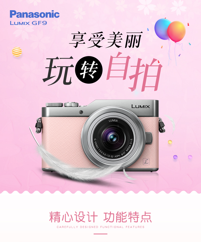 松下（Panasonic）Lumix DC-GF9KGK（12-32）黑 微型单电套机 4K美颜自拍 微单相机