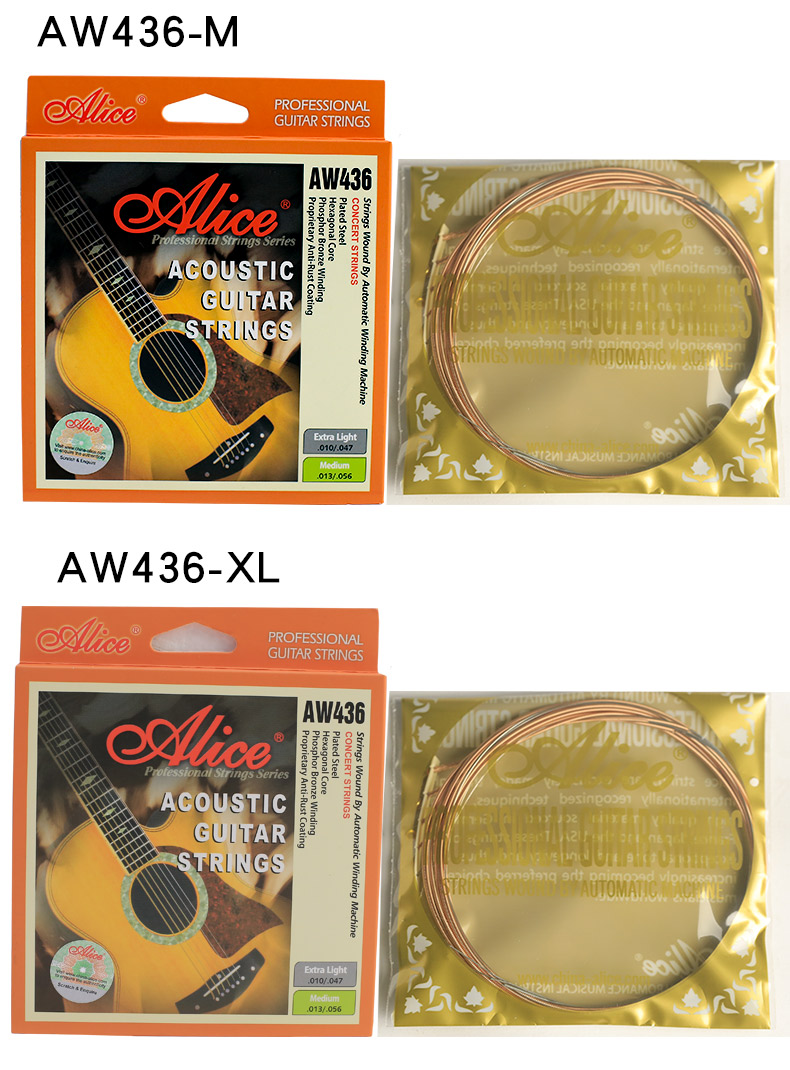 alice爱丽丝aw436 010 011 012 013民谣木吉他弦覆膜防锈琴弦磷铜