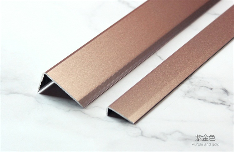 玫瑰金直角条加厚磨砂地板收边压条7字形条l形条铝合金金属大小直角