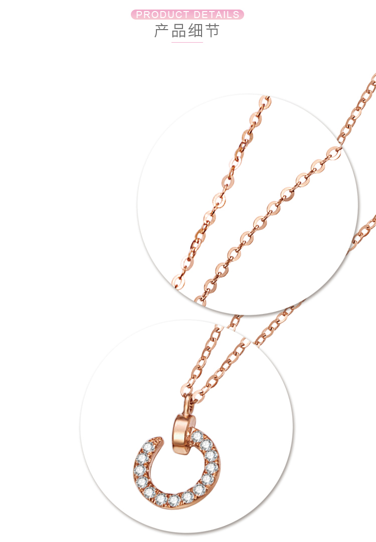 金一国囍k金项链 金一国囍18k金锆石c大调女士k金项链套链 (定价) cec