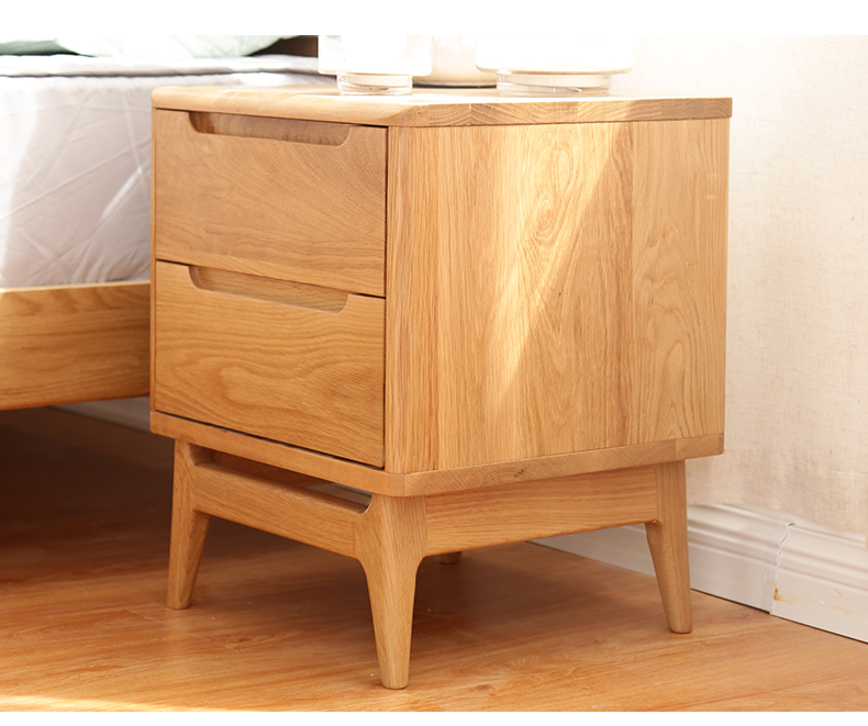 卡菲纳北欧日式北美全实木头柜全实木柜子原木环保卧室家具原木色